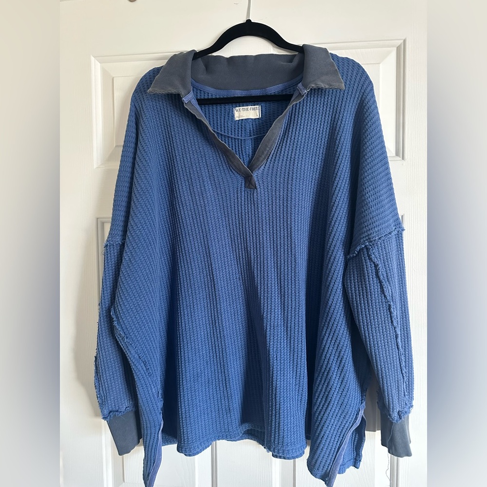 Free People Travis Waffle Knit Pullover